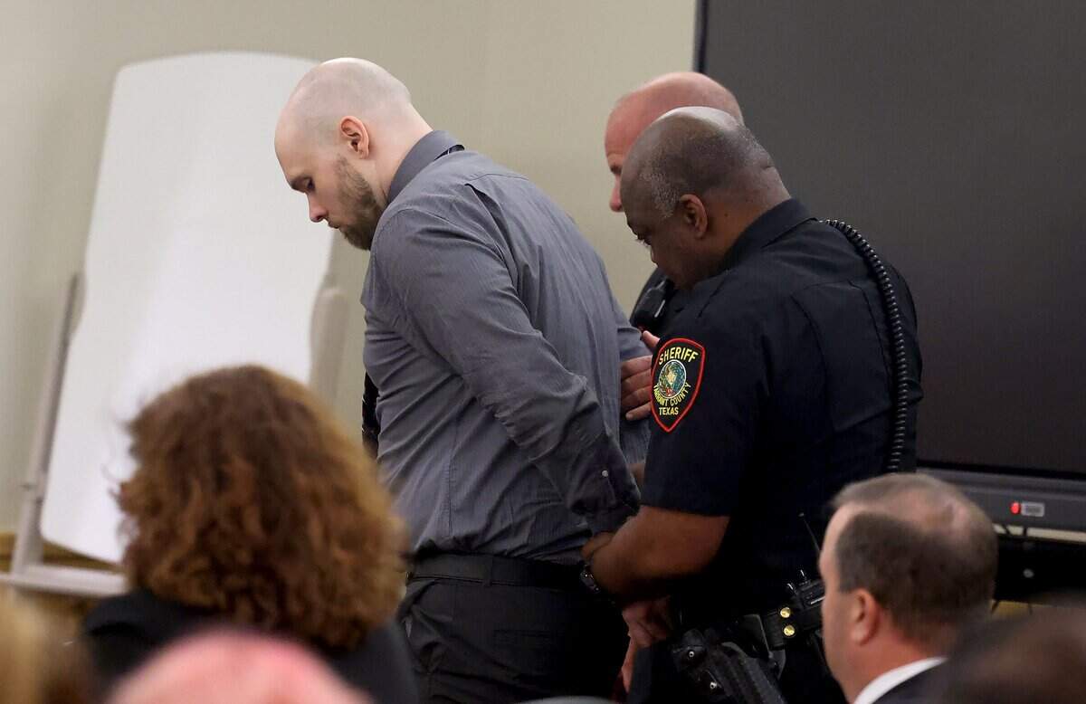 Defendant Tanner Horner is removed from the courtroom after being sentenced to the death penalty on Tuesday, May 5, 2026, at the Tim Curry Criminal Justice Center in Fort Worth. The jury's verdict was unanimous on both questions and found that Horner is a future danger to society and that there were not sufficient mitigating circumstances to justify a sentence of life in prison without parole.